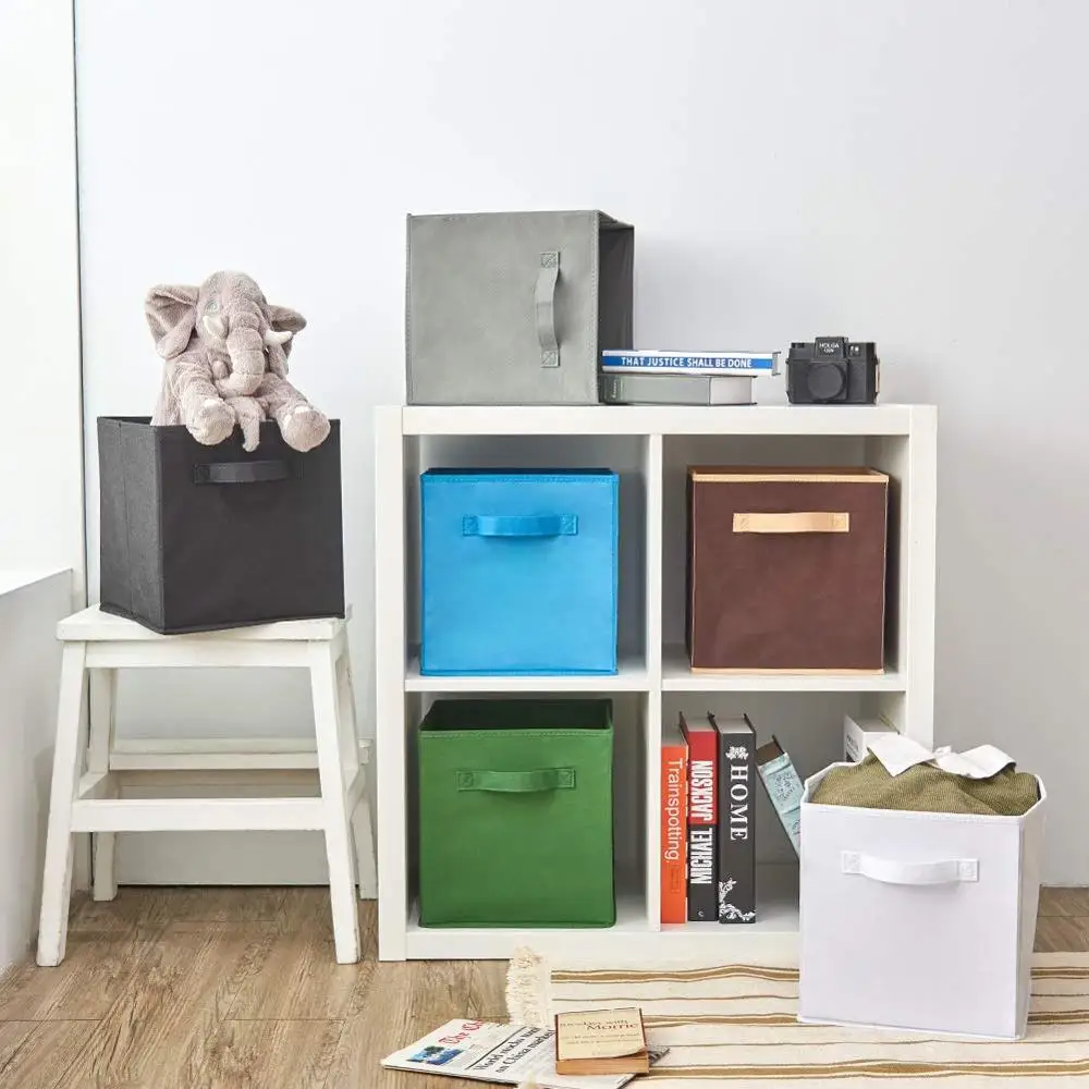 Горячий складной тканевый кубик для хранения, органайзер для одежды, корзины для хранения, складной шкаф буфет, особенности двойной ручки