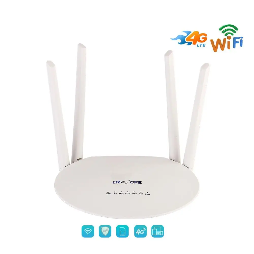 

YIZLOAO 4G LTE Router 150Mbps Wireless CPE 3G/4G LTE Mobile Wifi Hotspot With Sim Card Slot&4Pcs External Antenna Up 32Users
