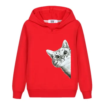 

Aimi Lakana hide and seek cat design kids sweatshirt thin cotton autumn pullover boys hoodie long sleeve casual girl coat jacket