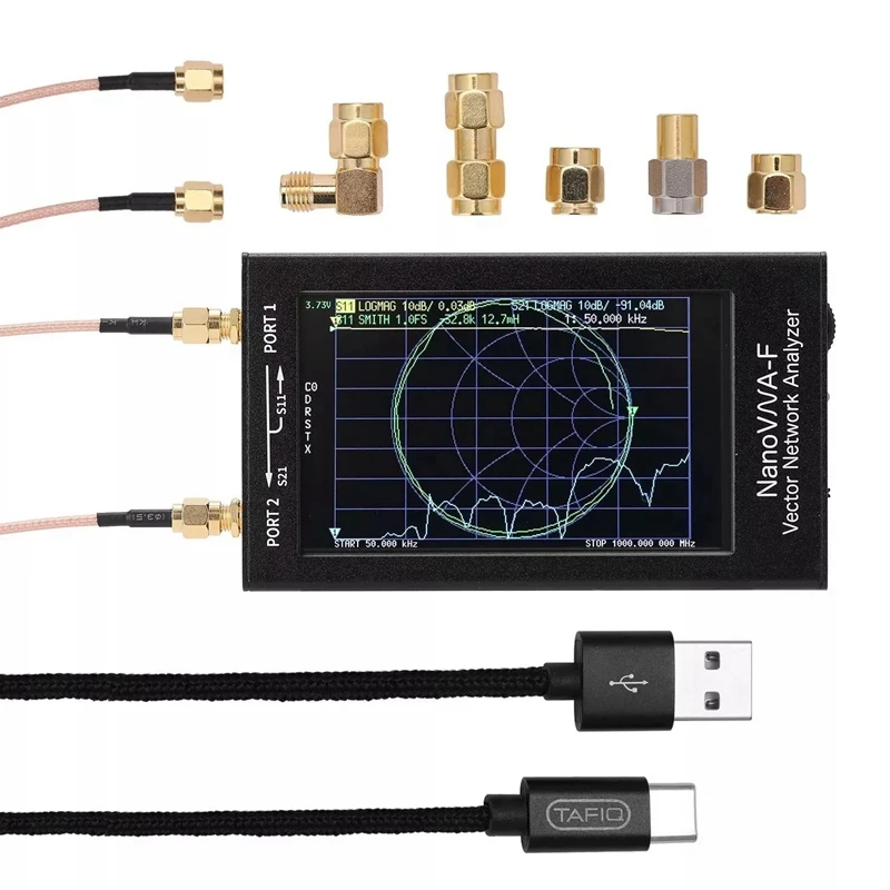 Для NanoVNA-F портативный векторный сетевой анализатор КСВ-метр 50 кГц-1000 МГц 4,3 дюймов ips цифровой экран TFT коротковолновый MF HF
