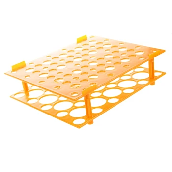 

Laboratory Orange 50 Test Tubes 30mm 15mm Tubing Holder Stand Rack