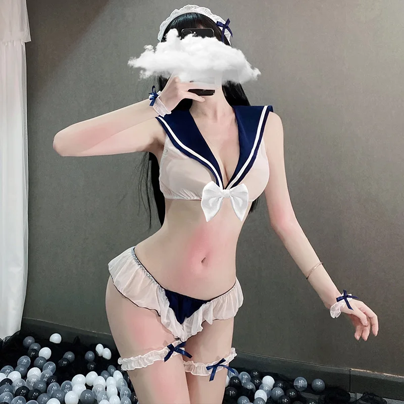 Paloli Anime Uniform Sexy Lingerie Erotic See Through Cosplay Costumes Kawaii Lace Top Panties For Women Sailor School Girl Outfit -Zentai shop online He5bf9d88e72448dab7e34a91d369e86a9.jpg