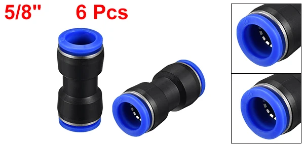 16mm 6pcs Uxcell пластиковый прямой Union Push для подключения фитинга трубок Push Fit Lock Cut труба плоская без наклона имеет гибкий и легкий - Цвет: 16mm 6pcs
