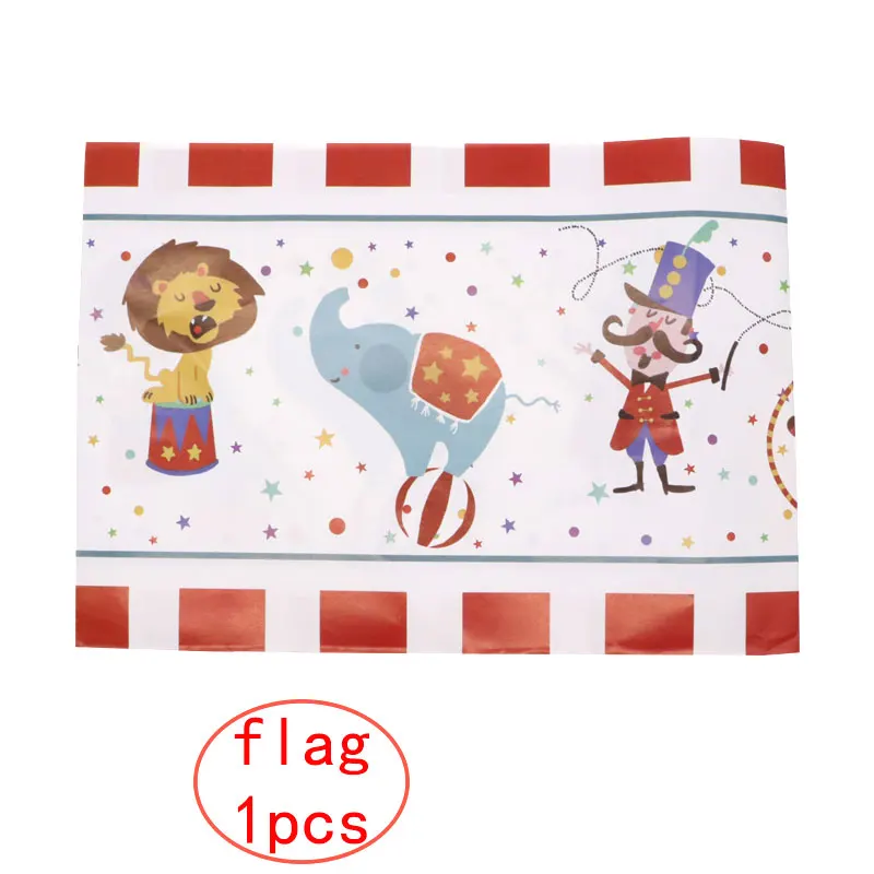 flag1pcs Рождественская серия, цирковая тематика, набор для дня рождения, Вечерние Декорации, рождественские обои, сцена, макет, посуда - Цвет: flag1pcs