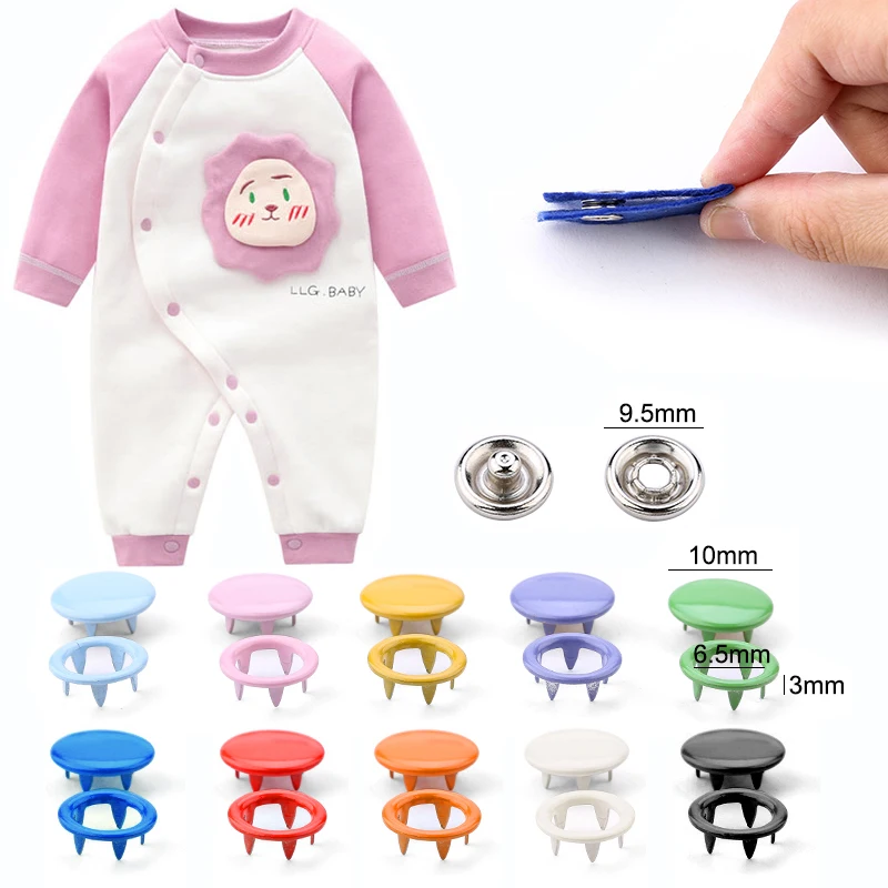 400/800pcs Snap Fasteners Kit Tool, Metal Snap Buttons Rings with Fastener Pliers Press Tool Kit for Clothing Sewing 10 Colors 3