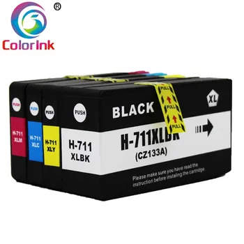 

ColorInk Compatible for HP711 711 for HP 711XL Ink Cartridge for HP DesigJet T120 T520 T120 24/ T120 610/ T520 24/ T520 printer