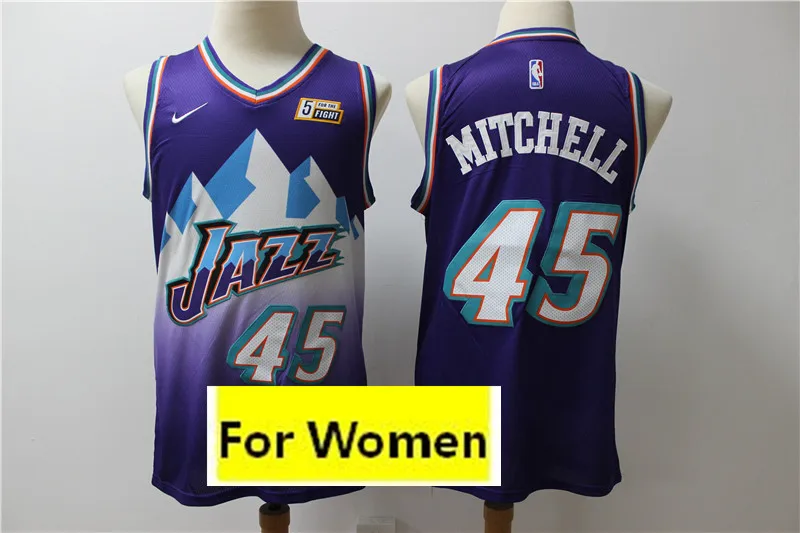 1 Юта женский baskeball#45 Donovan Mitchell майки - Цвет: 1