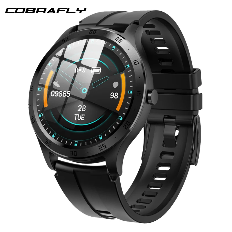 Cobrafly S20 Смарт часы 1,28 дюймов полный круглый сенсорный экран часы для мужчин и женщин IP67 Водонепроницаемый мониторинг сердечного ритма фитнес-трекер