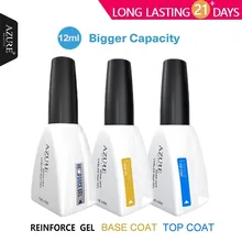 Azure beauty, 12 мл, усиленный гель-праймер для основы, верхнее покрытие для профессионального маникюра, лак для ногтей, долговечный УФ светодиодный Гель-лак для ногтей