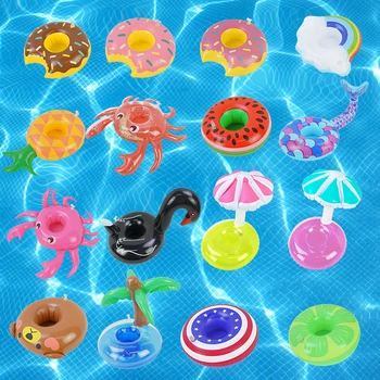

Creative Round Inflatable Cup Drinks Holder for Swimming Pool Bar Coasters Floatation Devices Kids Toy Summer Party Decoration