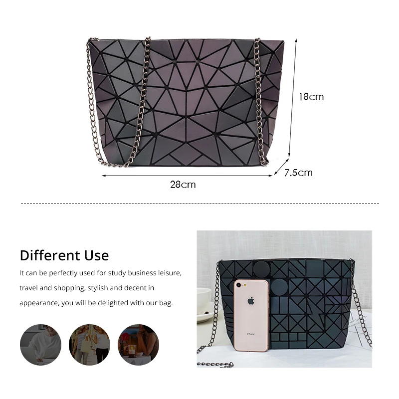 Goede Lovevook Crossbody Tassen Voor Vrouwen 2019 Opvouwbare Messenger Bags Met Retro Famale Schoudertas Geometrische Zak Lichtgevende Kleur 2019