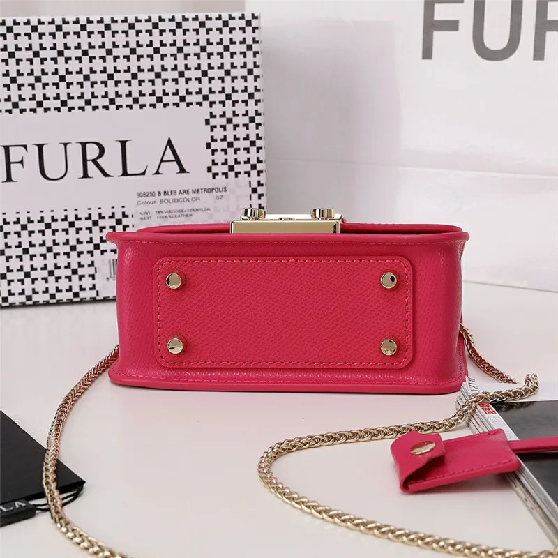 Оригинальные женские сумки FURLA, высокое качество, женские кожаные сумки Furla, розовый, красный цвет, размер S, 16,5 см x 12 см x 8 см