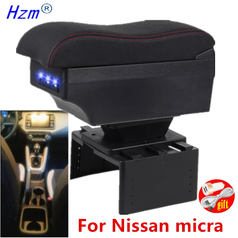 新しい日産マイクラアームレスト日産マイクラ車アームレストボックス内装部品収納usb新しいマイクラk14 Armrests Aliexpress