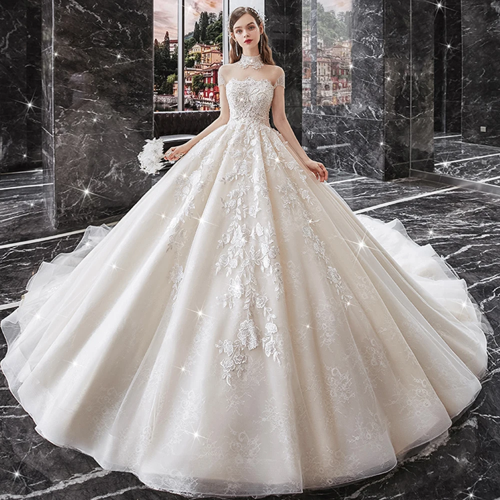 Vestido De Noiva Luxury Ball Gown Wedding Dress Tassel Short ...