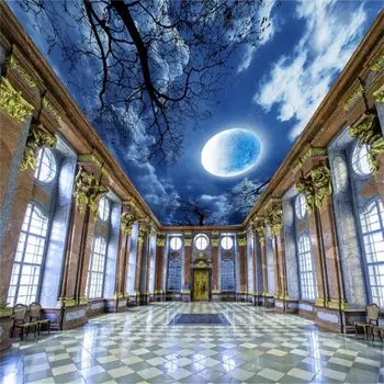 

custom size 3d photo wallpaper living room bed room ceiling mural moon night sky scenery picture backdrop wallpaper wall sticker