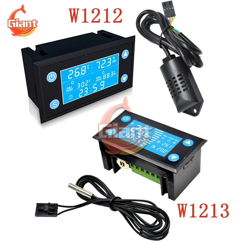 W1212 Digital Temperature Sensor Humidity Meter Thermometer Hygrometer Gauge Temperature Humidity Controller W1213 Thermostat afbeelding