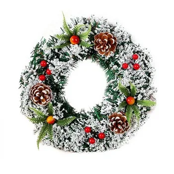 

Handmade Wreath Christmas Decor Christams Tree Door Hanging Ornaments Garland Artificial Wreath for Wedding Christmas Party Supp