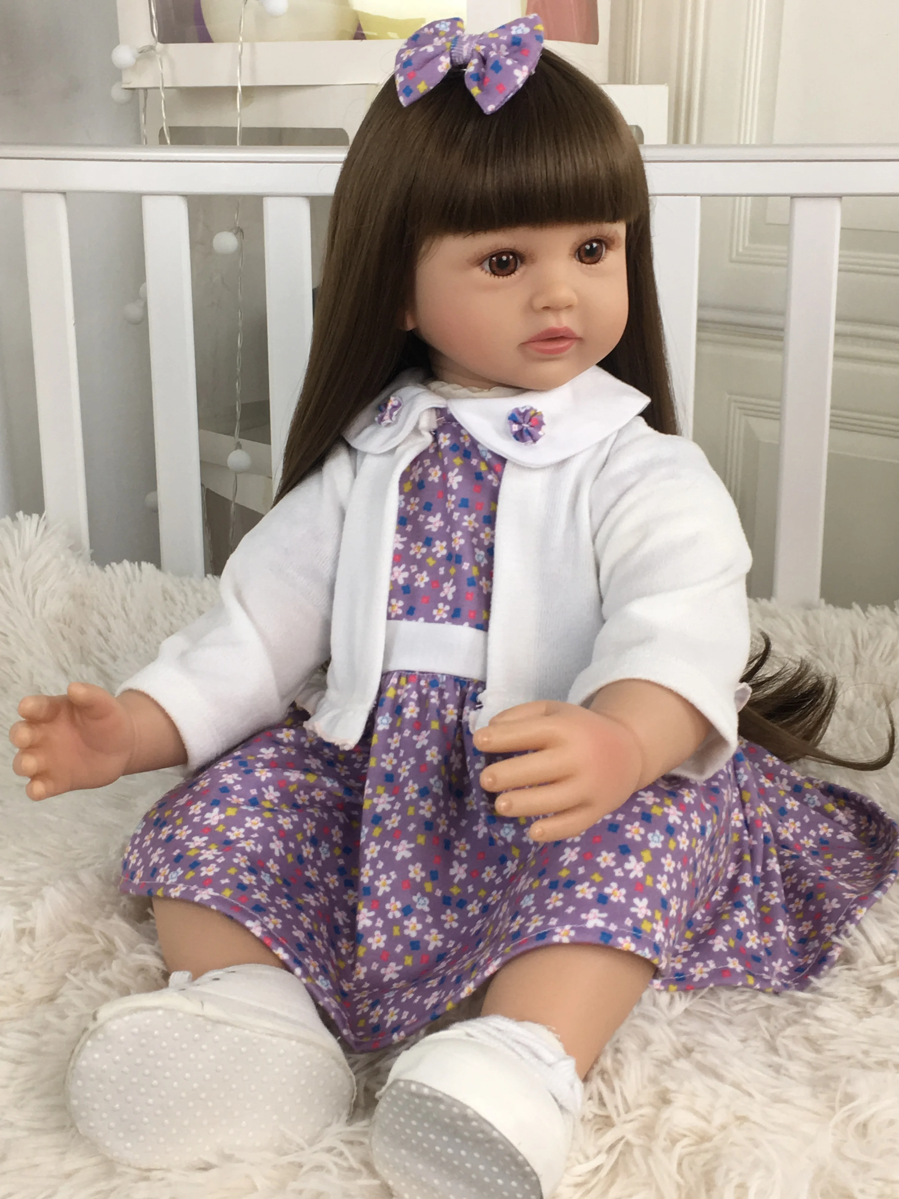 24 Inch Reborn Baby Dolls Cloth Body Princess Girl Real Looking Baby Dolls  Boneca Reborn Long Hair For Kid Birthday Xmas Gift - AliExpress