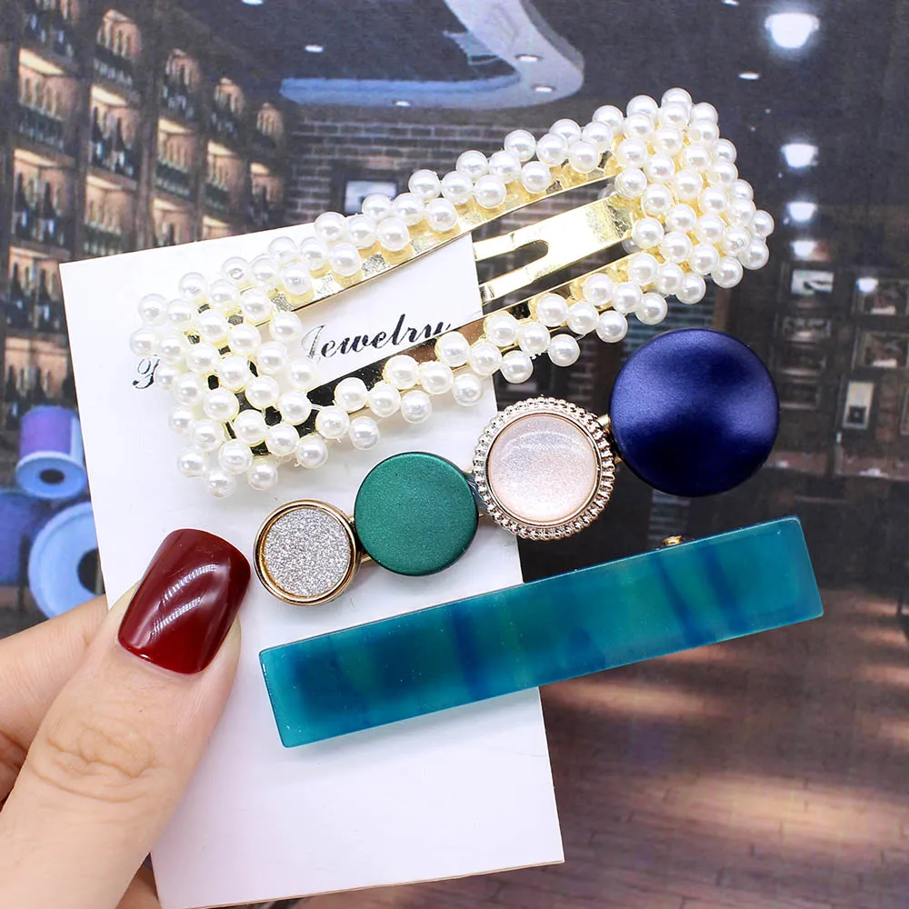 3pcs per set Ins Fashion 1 комплект женские элегантные жемчужные заколки для волос сладкий головной убор шпильки заколки аксессуары для волос из ацетатного волокна Набор для волос - Цвет: 3pcs per set