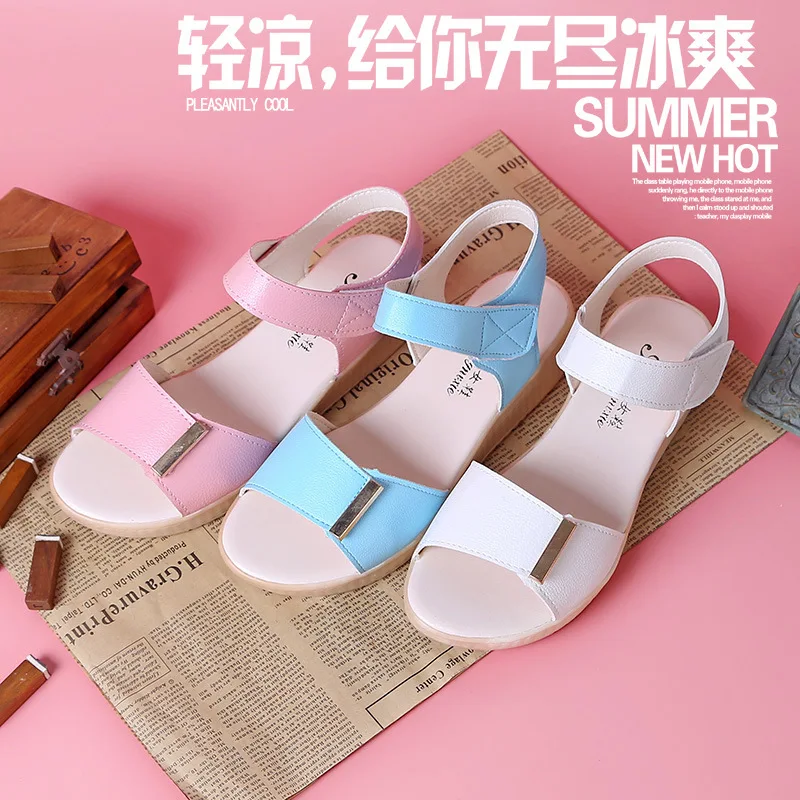 

2017 Summer New Style Fish Mouth Solid Color Fashion Sweet Platform Slanted Heel Women's Sandals