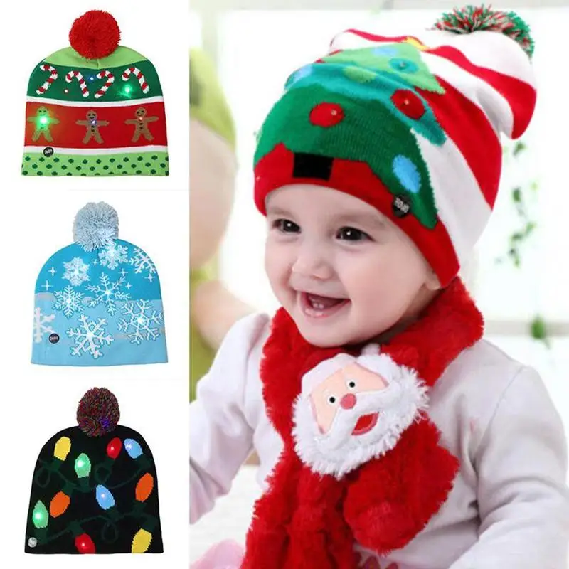 Led Light Christmas Hat Winter Warm Adult Child | Аксессуары для одежды