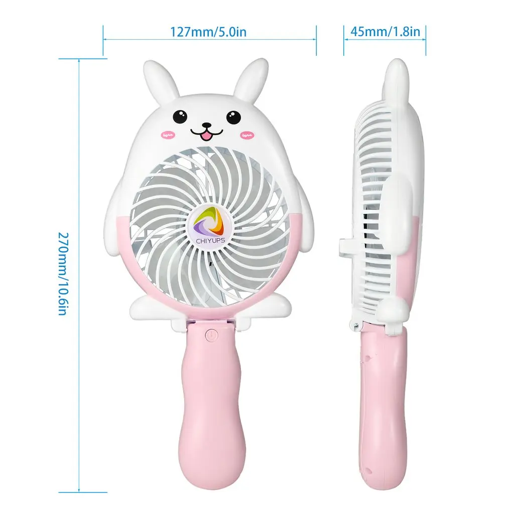 Портативный Летний милый мини ABS Кролик Форма ручной охлаждающий вентилятор охладитель 3 скорости управления Регулируемый для студентов девочек