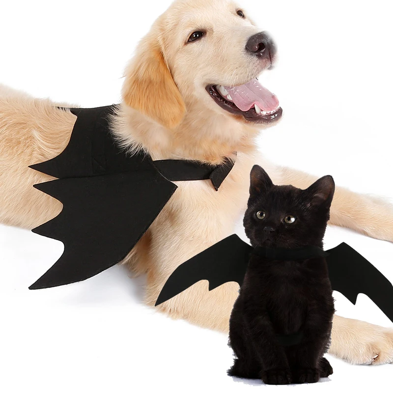 HEYPET аксессуары для домашних животных Бэтмен Косплей Одежда для собак крылья летучей мыши костюм для маленьких средних больших собак аксессуары для празднования Хеллоуина