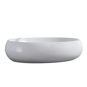 

Ceramic Basin Above Counter Basin Curved Oval White