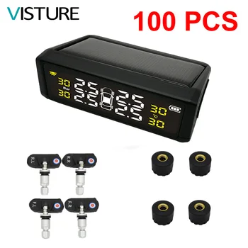 

100 pcs per lot Car Tire Pressure Alarm Monitor System Car Solar TPMS Display Temperature Warning Visture New S05N/S05W