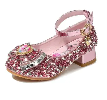 

Girls Princess Shoes New Spring Summer High Heels Kids Wedding Sandals for Children Party Shoe Baby Cartoon shoes for Girls