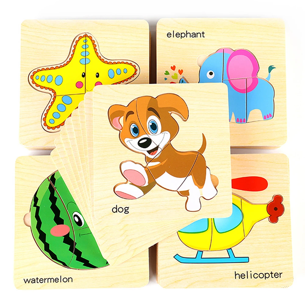 8 шт деревянные Мультяшные головоломки в форме фруктов настольная игра-головоломка обучающая игрушка для детей