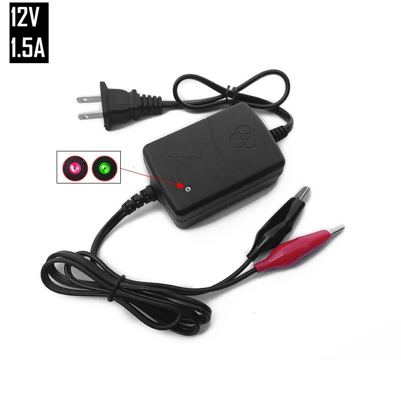 Cargador inteligente para adaptador de carga de energía para coche de 12V, 1.5A, para batería de plomo ácido de Gel AGM 5AH, 7AH, 9AH, 12AH| | - AliExpress