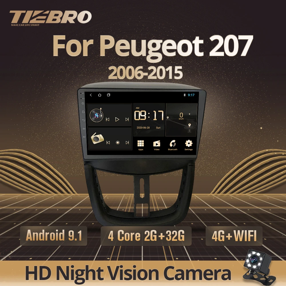 Автомагнитола TIEBRO для Peugeot стерео Мультимедийный видеопроигрыватель на Android 9 0 с