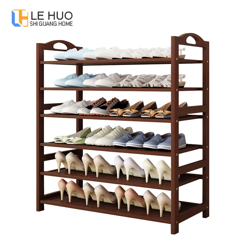 

Bamboo Shoes Rack 4 5 6 Layers Luxury Customized Color Blue Coffee Shoe Cabinet Organizer for Living Room Bathroom Entryway