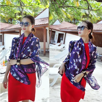 

Former foreign trade sheet European and American Fan Skull Dragonfly Simulated Silk Scarf Air Conditioning Shawl