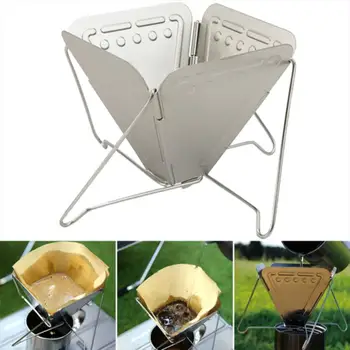 

Camping Coffee Rack Strong Silver Stainless Steel Picnic Traveling Backpacking Stove Outdoor Camp BBQ Hiking Coffee Filter Rack