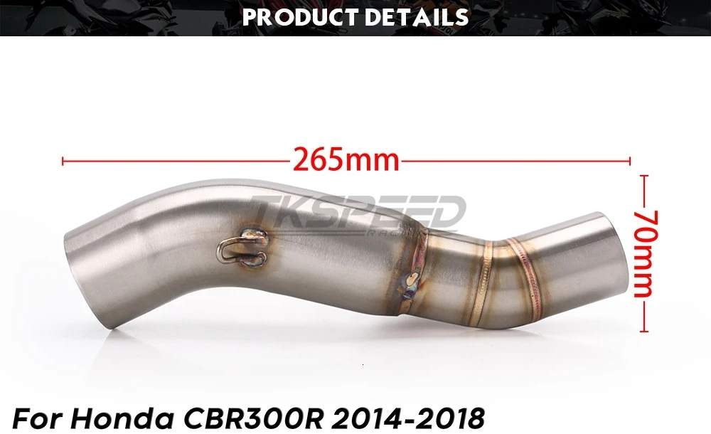 Выхлопная система мотоцикла выхлопной контакт средней трубы разъем для HONDA CBR300R CBR300 CBR300F