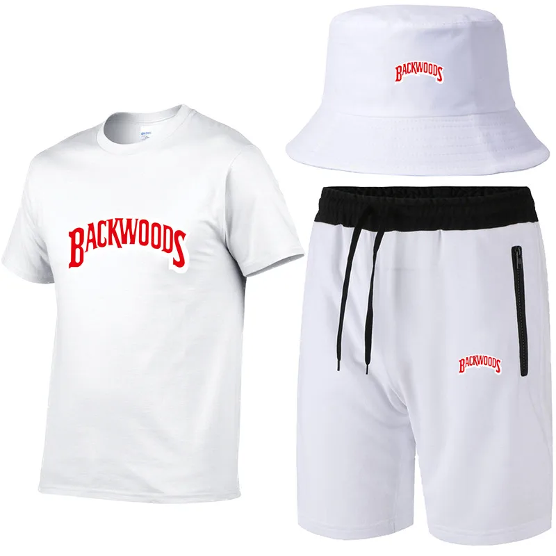 2021 new Backwoods summer unisex 100 cotton T shirt short men fishing hat set T shirt