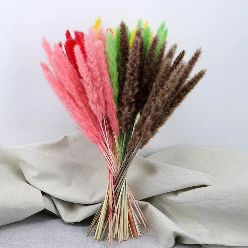 

10PCS 60cm Natural Dry Reed Grass Artificial Plant Wedding Bouquet Home Decoration Christmas Fake Flower Preserved Flores Decor