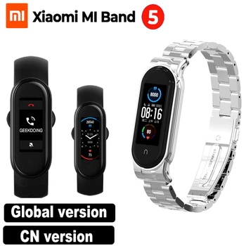 

XiaoMi Mi Band 5 Wristband Sport Heart Rate Fitness Tracker Bluetooth Sport Bracelet AMOLED Screen Miband 5 Global Smart Band