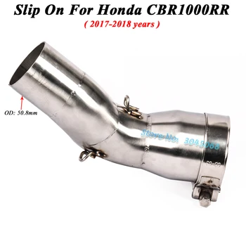 

Slip On For Honda CBR1000RR 2017 2018 Motorcycle Exhaust Escape Modifed Middle Tube Contaction Link Pipe Without 51mm Muffler