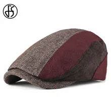 FS, модный Регулируемый берет, кепка s, для улицы, шапки с полями, женские, мужские, в елочку, одноцветные, Плоские береты, шапка, шапка