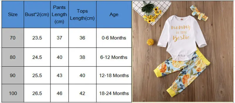3Pcs Mommy Is My Bestie Family Christmas Xma Baby Boys Girls Sweet Long Sleeve Romper+Pants Trousers Set Fall Infant Outfits