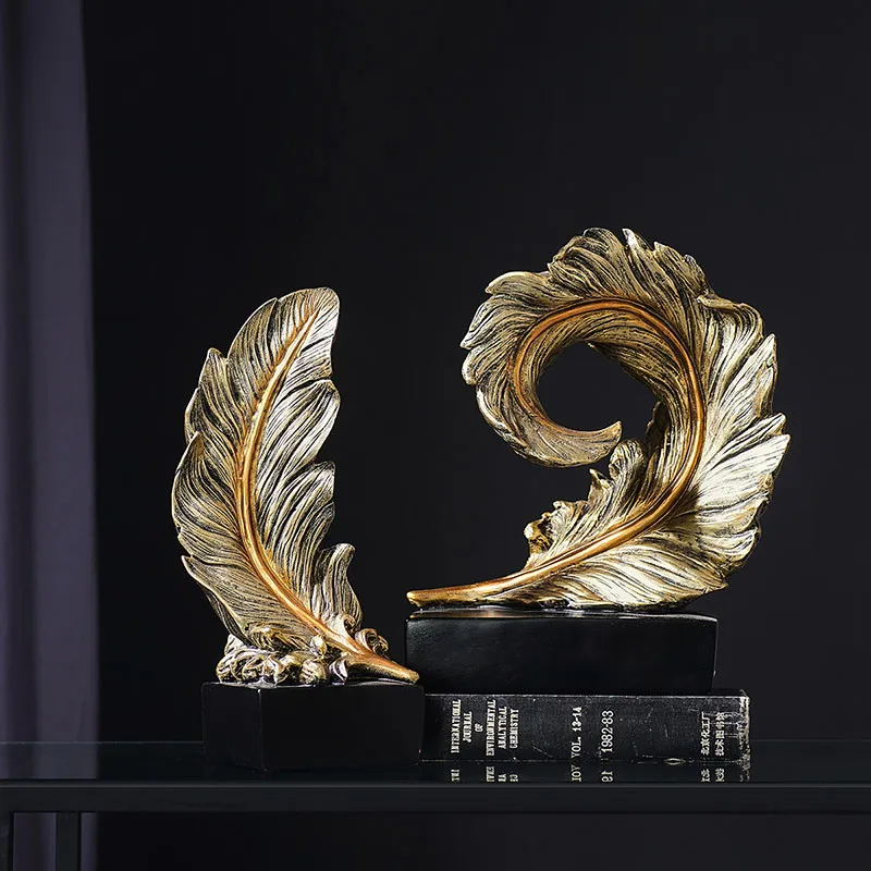 Скандинавские креативные Перьевые Украшения из смолы для дома гостиной офиса