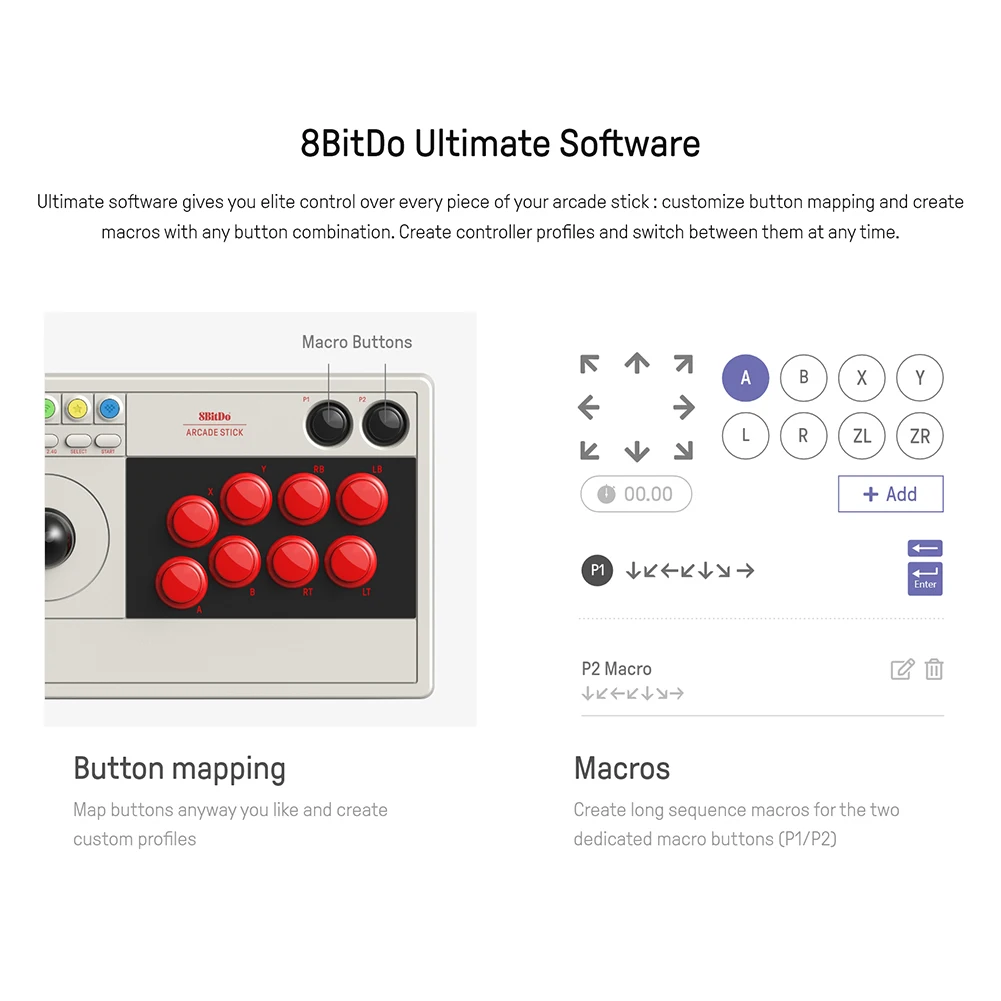 2020 Rocker Game Controller 8BitDo V3 Arcade Controller 3 Mode Fight Stick For Nintend Nintendo Switch