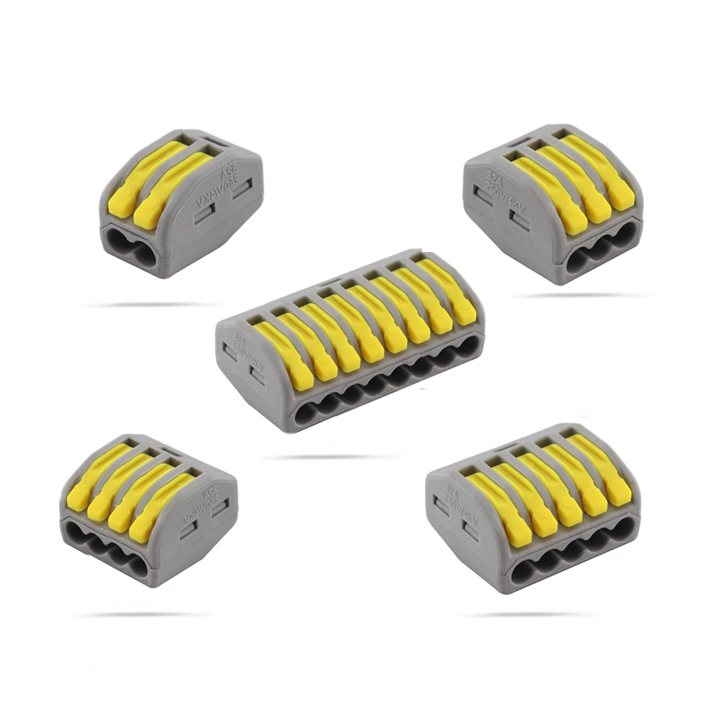 1-10 Universal Electrician Fast Wire Connector Terminal Electrico Block Compact Wiring Splicing Conector Eletrico Tool Set China