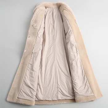 

Luxury Sheep Shearing Coats for 2020 Real Wool Fur Coat Female Long Warm Winter Jacket Women 18083 WYQ1927