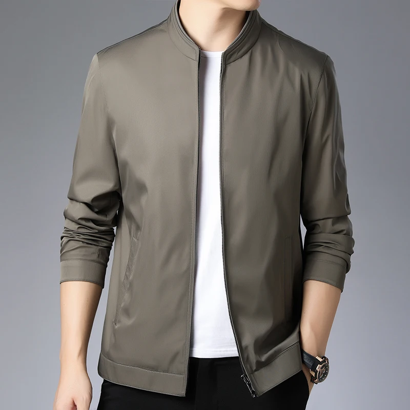 Mens Jacket mens Middle-aged business casual Jackets Fashion Male Black Coat Long Sleeve Solid Jackets LXW19009