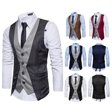 Ouma, стиль, мужской, крутой, смешанный, макет, из двух частей, однобортный, повседневный жилет M25