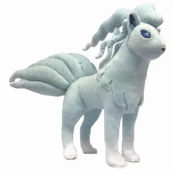 

new 25cm Big Size Anime Peluche Standing Toys Ice Alola Ninetales Stuffed Plush Dolls Great Christmas Gift For Children